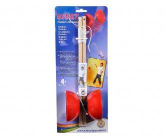 Diabolo Kunststoff mit Holzstäben, 4-sort.