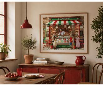 Italian Ice Cream Parlour Painting by numbers