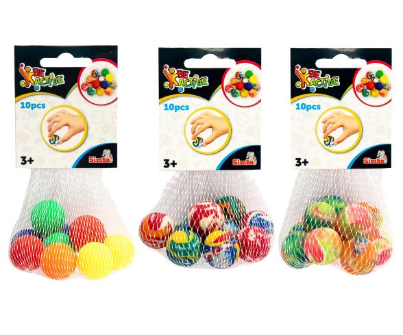 10 balles rebondissantes en filet,3ass