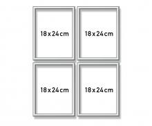 4 Aluminium Frames Silver Quattro 18 x 24 cm - Painting by Numbers