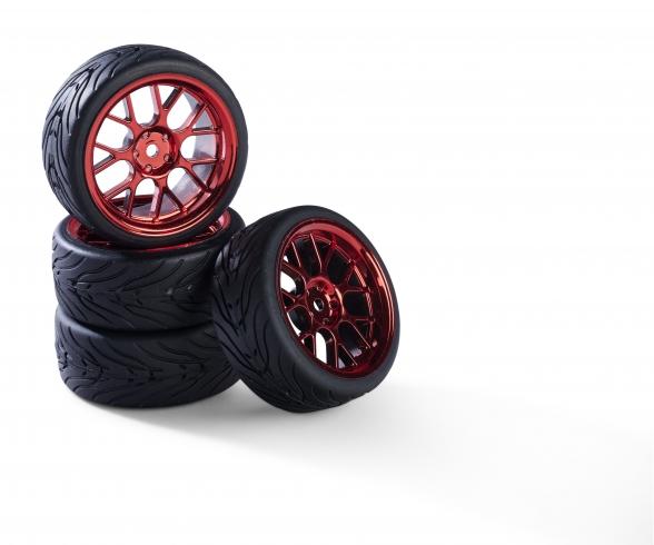 1:10 Y-Design3, wheel set, red 4-piece rims