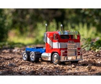 Jada Toys Transformers Optimus Prime (T7) come autocarro da Transformers Ascesa delle Bestie, modello di auto Cast per bambini e adulti a partire dagli 8 anni, 1:24, 27 cm, rosso-blu