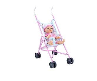 Landau pour poupée pliable cadre rose
