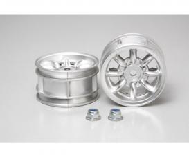 M-Chassis 8-Spoke Wheels, RC rims, chrome 24mm