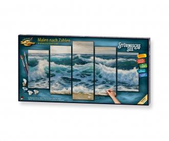 Stormy Seas Polyptych - Painting by Numbers