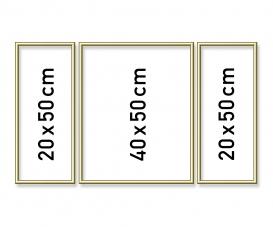 Aluminium frame triptych 50 x 80 cm
