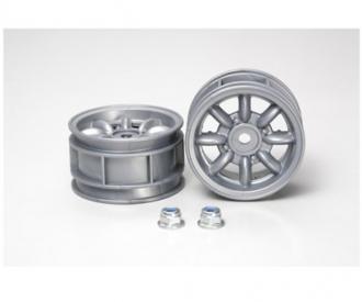 M-Chassis 8-Spoke Wheels, RC wheel set, silver