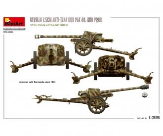 1:35 Deutsche 7,5cm PaK 40 mit Crew (4) mittlere Prodoruktion