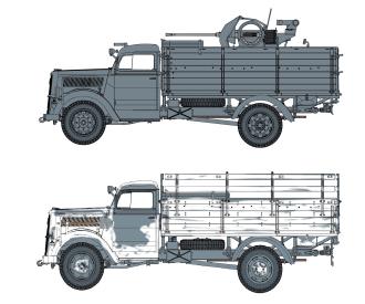1:35 German3t 4x2CargoTruck w/2cm FlaK38