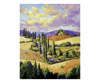 Cypress Alley 24 x 30 cm - Painting by Numbers