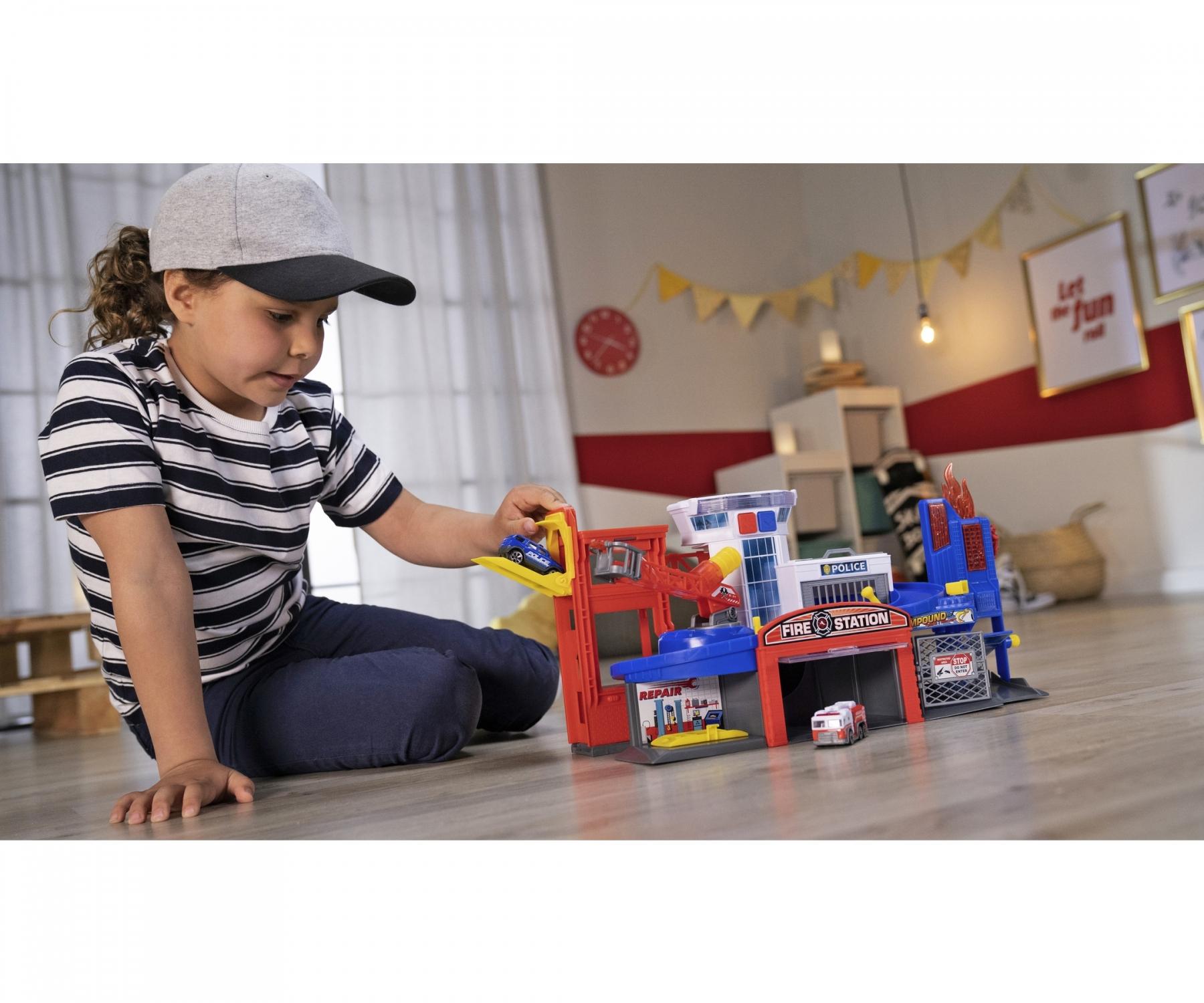 Kid Playset Police And Fire Station Toy Hape City Fire Station