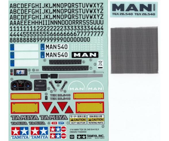 Sticker MAN TGX 26.540 Ver.II, decal sheet