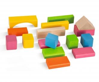 Bunte und natur  Holzbausteine – 60 Teile