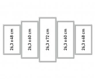 5 Aluminium Frames Silver Polyptych - Painting by Numbers