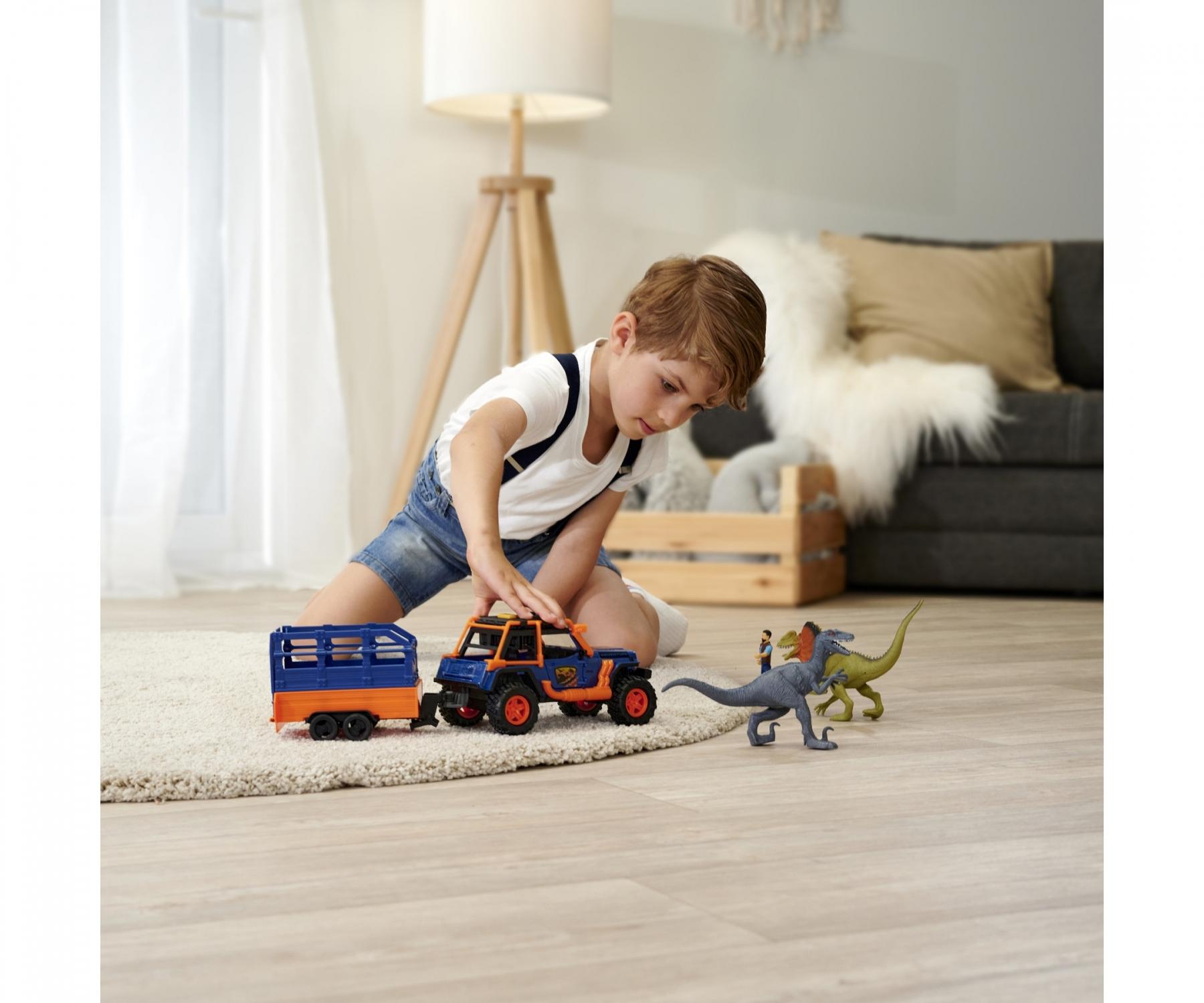 Dickie Toys - Dino Commander (40 cm) – Voiture jouet « Jeep Commander avec remorque avec figurine Plus 2 dinosaures – Jouet pour enfants à partir de 3 ans – Multicolore – 203837024 Dickie Toys - Dino Commander (40 cm) – Voiture jouet « Jeep Commander avec remorque avec figurine Plus 2 dinosaures – Jouet pour enfants à partir de 3 ans – Multicolore – 203837024