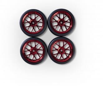1:10 Y-Design3, wheel set, red 4-piece rims