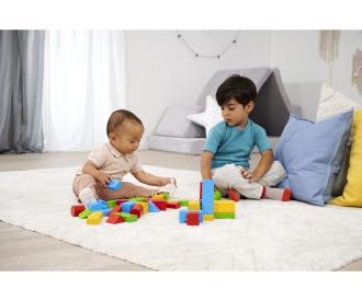 Coloured Wooden Blocks Baby - 50 Pieces