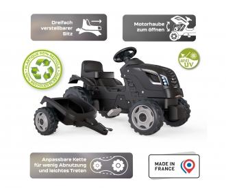 Smoby Life Farmer XL Black tractor + trailer