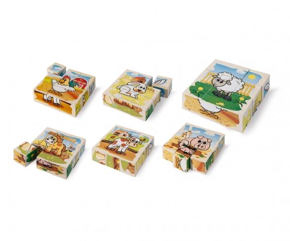 EH Puzzle d'images cubes La Ferme