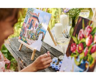 Holiday cottage by the sea - painting by numbers