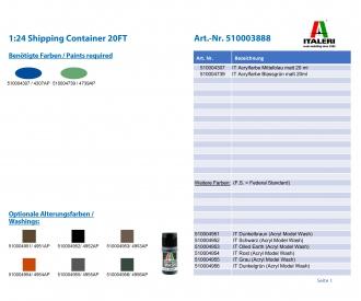 1:24 Conteneur de transport maritime 20FT