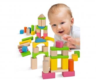 Blocs de construction en bois Eichhorn Nature et couleurs