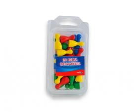 24 pions Halma en bois 24 mm, colorés