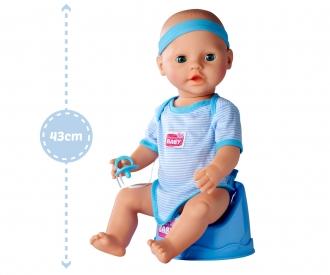Vintage 1979 Blue-Box Wind Up Moving TV clock baby Toy boat