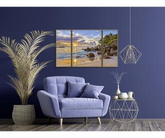 Evening Mood in Paradise Triptych - Painting by Numbers