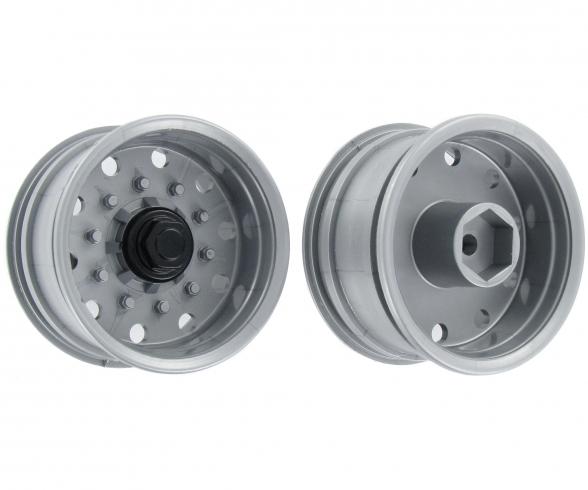1:14 Trailerwheel, wheel rim, silver wide tire