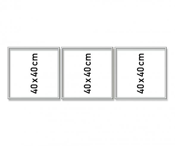 3 Aluminium Frames Silver Triptych 120 x 40 cm - Painting by Numbers