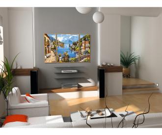 Lago Romantico Triptychon – Malen nach Zahlen