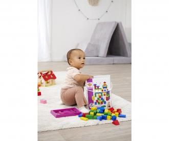 Coloured Wooden Blocks - 50 Pieces