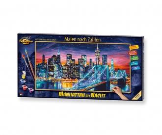 Manhattan at Night  40 x 80 cm - Painting by Numbers