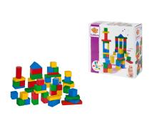 Coloured Wooden Blocks - 50 Pieces