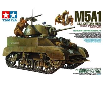 1:35 US M5A1 Light Tank, model kit, with mortar