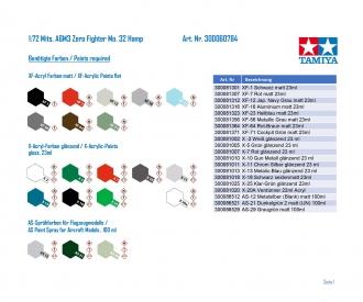 1:72 Mits. A6M3 Zero Fighter Mo. 32 Hamp, model kit