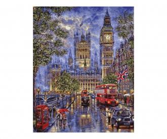 Full Moon over London 40 x 50 cm - Painting by Numbers