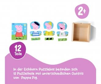 Peppa Pig Puzzle Habillage en Bois 14 Pièces