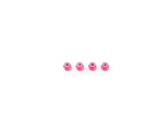 Aluminium-Sicherungsmuttern 4 mm, 4 Stück, pink, Modellzubehör