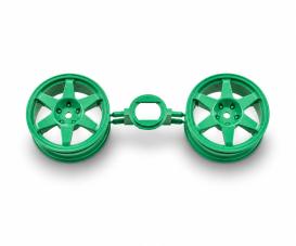 26mm 6-Spoke Wheel, model wheel set, green