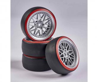 1:10 Wheel Set Drift (4) silver/red