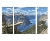 Trolltunga in Norway Triptych - Painting by Numbers