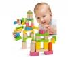 Colored and Natural Wooden Blocks - 60 Pieces