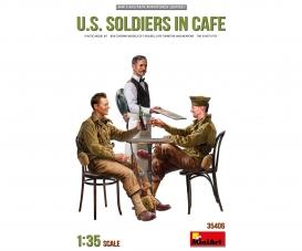 1:35 Fig. Soldats américains au café (3) avec accessoires