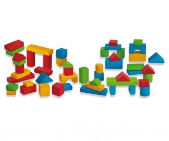 Coloured Wooden Blocks Baby - 50 Pieces