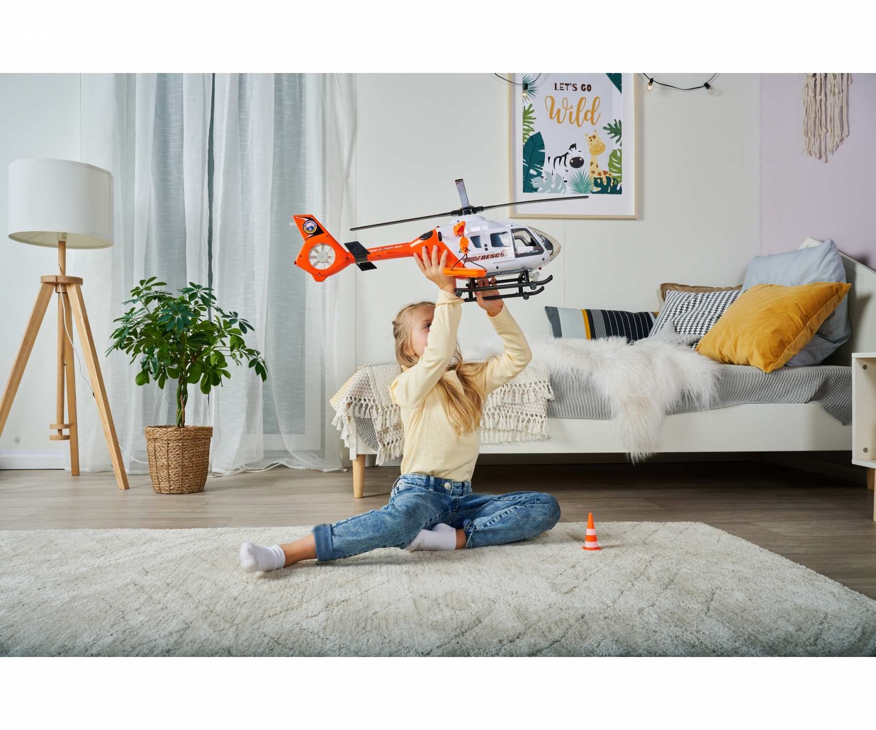 Hélicoptère De Secours Jouet Baby Challenge - à Friction, Son Et Lumière, échelle 1/62, 21 Cm, Piles Incluses, Dès 3 Ans