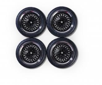 1:10 Rally Design3, wheel set, chrome black