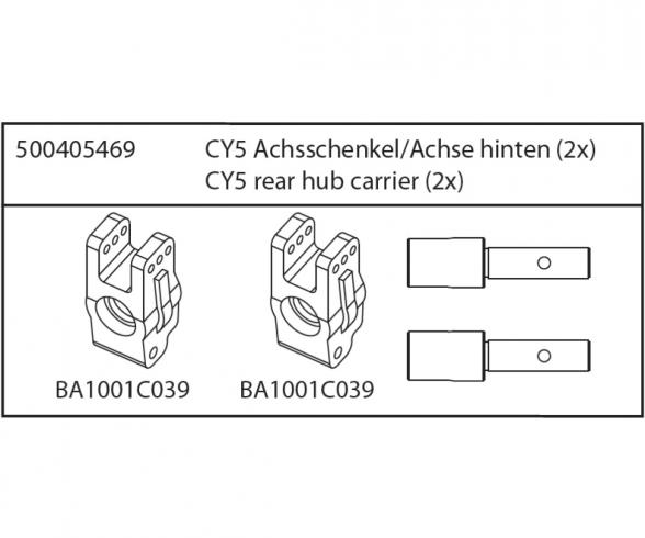 CY5 Achsschenkel (2) & Radachse (2) hinten