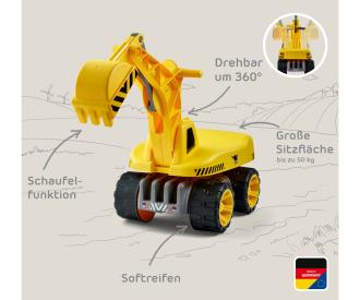 BIG Power Worker Maxi Digger with 360° Seat and Soft Tyres